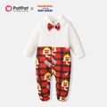 Baby Shark Merry Christmas Colorblock Cotton Jumpsuit for Baby Red/White