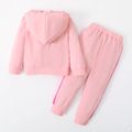 Baby Shark 2-piece Toddler Girl Cotton Hooded Sweatshirt and Pants Set Pink