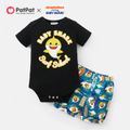 Baby Shark 2-piece Baby Boy Graphic Bodysuit and Allover Shorts Set Black