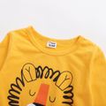 2-piece Toddler Girl/Boy Lion Print Pullover Sweatshirt and Pants Set Yellow