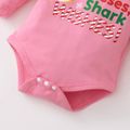 Baby Shark Multi-colors Baby Girl Christmas Flounce Cotton Bodysuit Pink