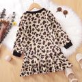 Toddler Leopard Print Fuzzy Sweatshirt Dress Multi-color