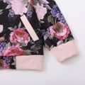 2-piece Kid Girl Floral Print Zipper Bomber Jacket and Pants Set Colorful