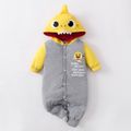 Baby Shark Cotton Colorblock Hooded Jumpsuit for Baby Yellow