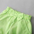 2pcs Baby Girl Green Polka Dots Sleeveless Bowknot Top and Shorts Set Green