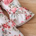 2pcs Baby Girl Floral Print Long Bell Sleeve Top and Ripped Denim Jeans Set Multi-color