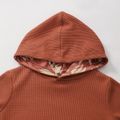 2-piece Toddler Boy/Girl Leaf Print Hoodie Sweatshirt and Pants Set Brown