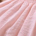 Baby Girl Button Design Pink Plaid Sleeveless Shirred Spaghetti Strap Ruffle Dress Pink