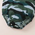 Baby Boy Allover Camouflage Print Shirt Collar Button Short-sleeve Romper Color block
