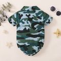 Baby Boy Allover Camouflage Print Shirt Collar Button Short-sleeve Romper Color block