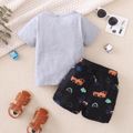 2pcs Baby Boy 95% Cotton Short-sleeve Vehicle Print Tee and Shorts Set Multi-color