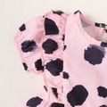 Baby Girl Allover Dots Print Puff-sleeve Ruffle Dress Pink image 2
