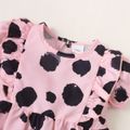 Baby Girl Allover Dots Print Puff-sleeve Ruffle Dress Pink image 3