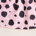 Baby Girl Allover Dots Print Puff-sleeve Ruffle Dress Pink