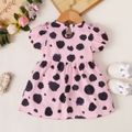 Baby Girl Allover Dots Print Puff-sleeve Ruffle Dress Pink image 5