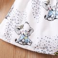 Baby Girl All Over Cartoon Elephant Print Flutter-sleeve Dress Light Blue image 3