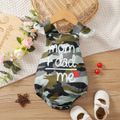 Baby Girl Lace Flutter-sleeve Love Heart & Letter Print Camouflage Romper CAMOUFLAGE