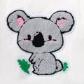 2pcs Baby Girl 95% Cotton Ruffle Long-sleeve Koala Embroidered Patched Sweatshirt and Pants Set White