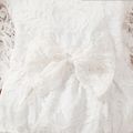 Baby Girl Bow Front Solid Lace Long-sleeve Romper White image 3