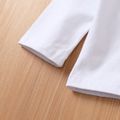 2pcs Baby Girl 95% Cotton Long-sleeve Graphic Tee and Allover Print Flared Pants Set White image 4