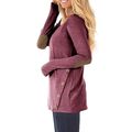 Casual Patched Long-sleeve Nursing Top Burgundy image 2