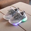 Toddler / Kid Fly- Knitted LED Athletic Shoes Light Grey