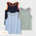 3-pack Solid Athleisure Tank Top for Toddlers and Kids Multi-color