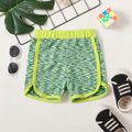 Multi Color Space Dyed Athletic Shorts for Toddlers / Kids Green