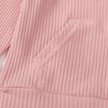 2pcs Baby Boy/Girl 95% Cotton Ribbed Long-sleeve Hoodie and Pants Set Pink image 5