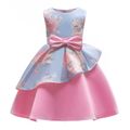 Girl's A-line Floral Sleeveless Sateen Party Dress Pink image 1