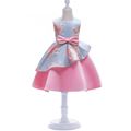 Girl's A-line Floral Sleeveless Sateen Party Dress Pink