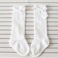 Sweet Solid Bow Decor Socks for Baby and Toddler Girl  White image 1