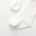 bebê meias com nervuras / criança tule bowknot decoração Branco