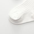 bebê meias com nervuras / criança tule bowknot decoração Branco