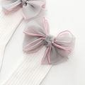 Baby / Toddler Tulle Bowknot Decor Ribbed Stockings  White