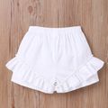 Toddler Girl Ruffled Elasticized Solid Shorts White