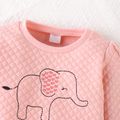 2-piece Toddler Girl Elephant Print Textured Sweatshirt and Pants Set Pink