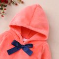 Toddler Girl Bowknot Design Fuzzy Flannel Fleece Hoodie Sweatshirt Pink