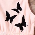 Toddler Girl Butterfly Print Stars Glitter Design Mesh Pink Slip Dress Pink