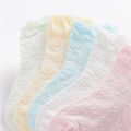 5-pack florais meias sólidos bordados respirável Multicolorido image 4