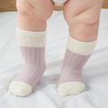 Baby / Toddler Color Block Two Tone Non-slip Glue Socks Light Purple