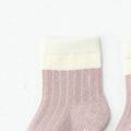 Baby / Toddler Color Block Two Tone Non-slip Glue Socks Light Purple