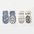 2-pairs Baby / Toddler Cartoon Pattern Non-slip Grip Socks Blue image 1