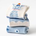 5 Paar Baby-/Kleinkind-Cartoon-Tierdruck-Crew-Socken-Set hellblau image 2