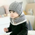 2-pack Baby Fleece Lined Beanie Hat & Infinity Scarf Set Grey image 3