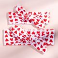 2-pack Heart Print Bow Headband for Mom and Me Red image 2