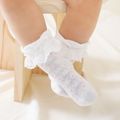Baby / Toddler Dots Pattern Lace Trim Breathable Socks White image 1