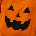 Toddler Girl Halloween Ghost Pumpkin Print Ruffle Long-sleeve Top Orange