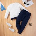 2-piece Toddler Boy Colorblock Round-collar Long-sleeve Top and and Elasticized Pants Casual Set Color block