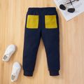 2-piece Toddler Boy Colorblock Round-collar Long-sleeve Top and and Elasticized Pants Casual Set Color block
